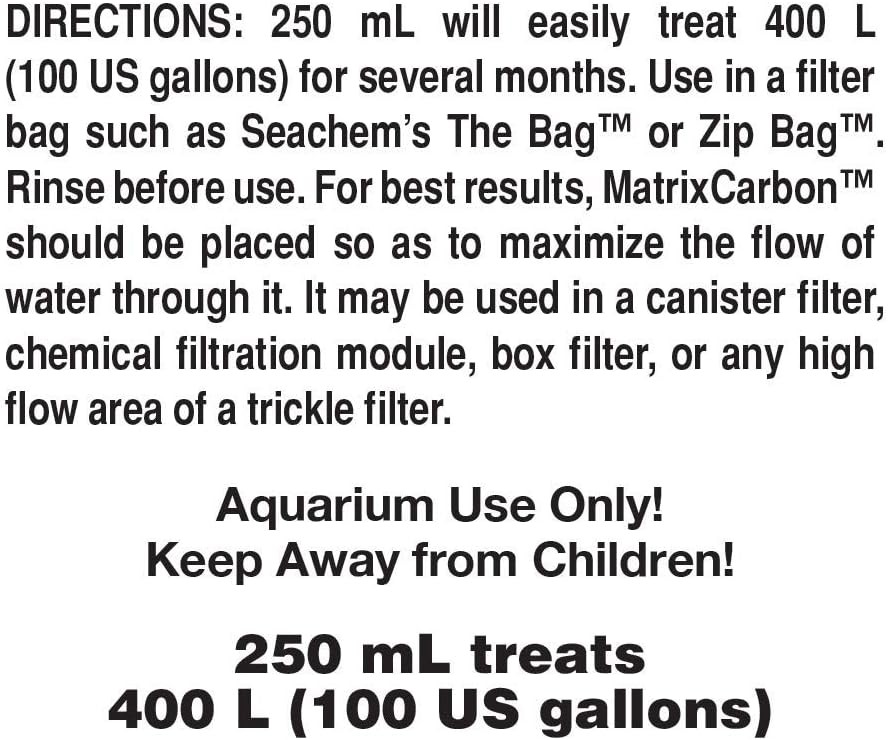 Seachem Matrix Carbon High Efficiency Carbon Optimum Hydrodynamics 250ml