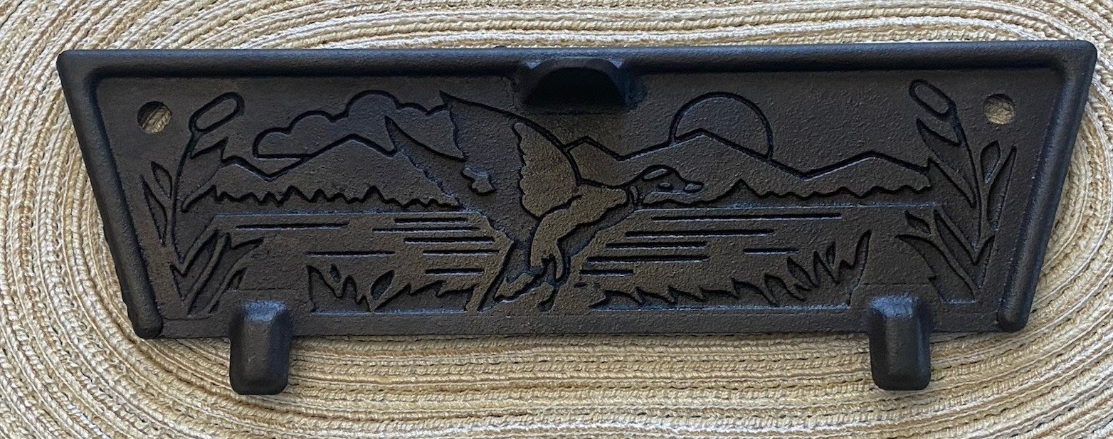 Lodge Sportsman Cast Iron Grill Fire Door w/Wildlife Scene - RESTORED