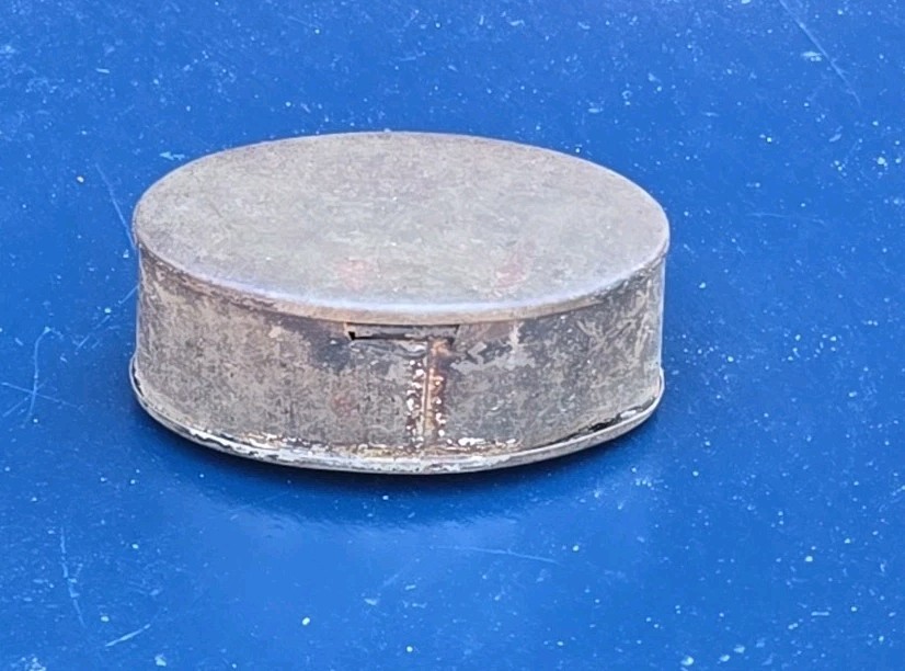 Primative Oval Tin Tobacco Snuff Box