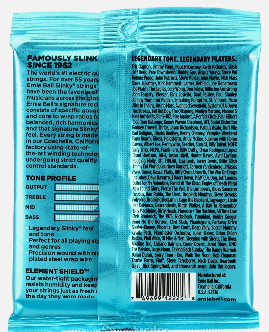 3pk ErnieBall 2225 Extra Slinky Nickel Wound Electric Guitar Strings - .008-.038