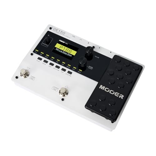Guitar Multi Effects with Metal Shell Desktop Jamming Tool Floor GE150 White