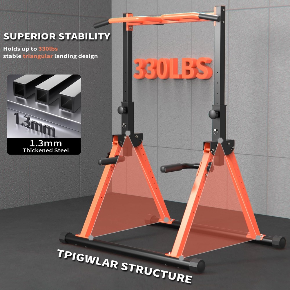 Z ZHICHI Foldable Pull Up Bar Dip Station, adjustable Height Power Tower For ...