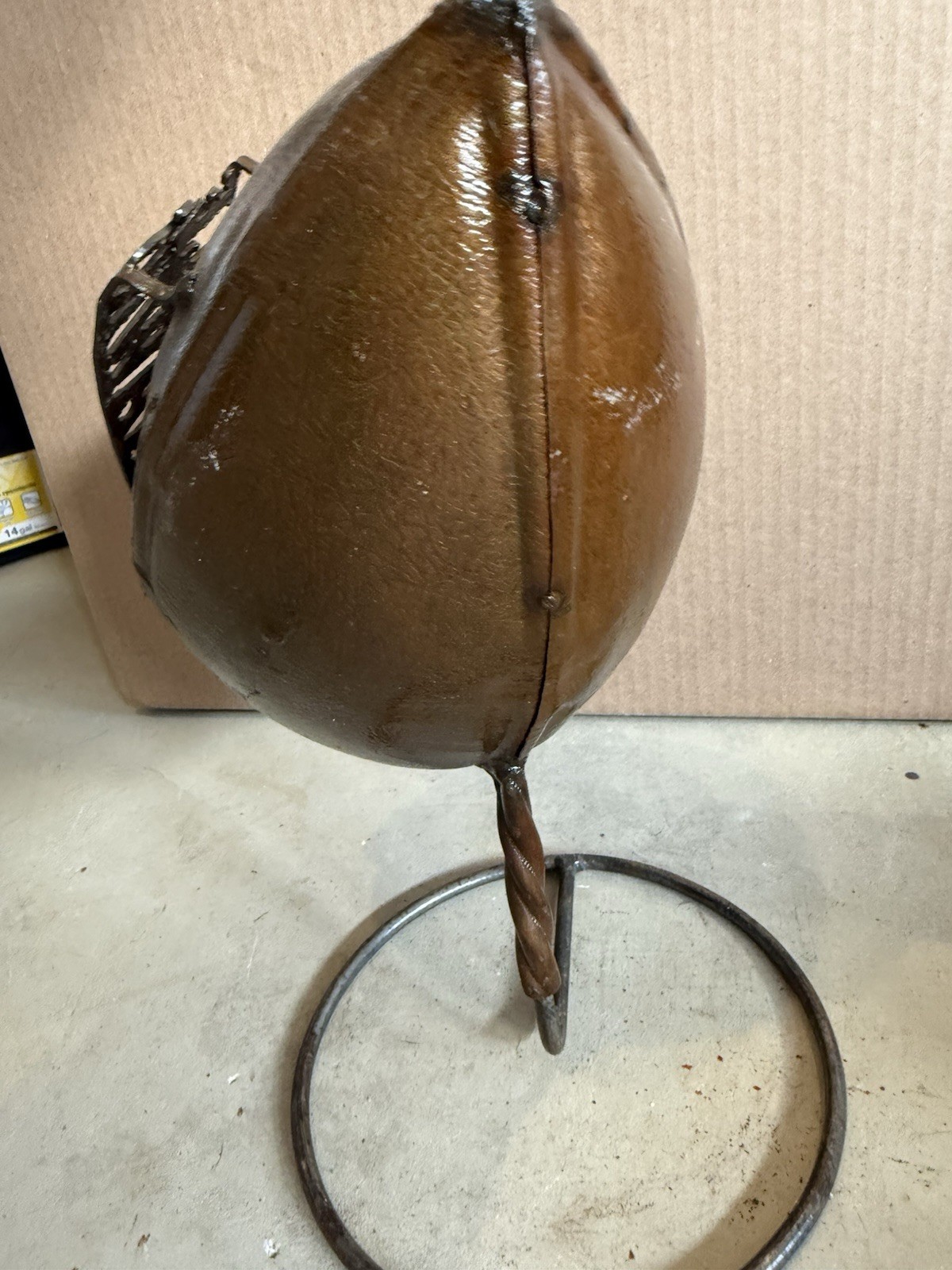 Seattle Seahawks Brass Metal Football With Stand Vintage Collectible RARE