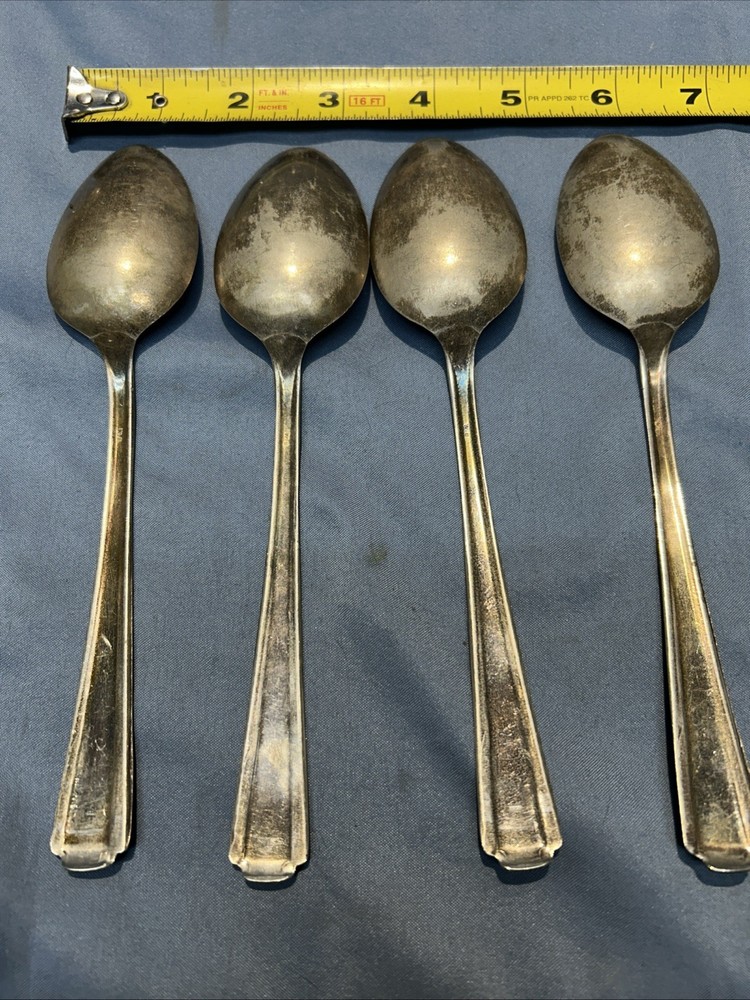 4 Vintage WB Silver Plated Tablespoons
