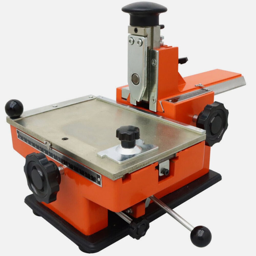 6mm Label Semi-Automatic Sheet Embosser Metal Stamping Printer Marking Machine