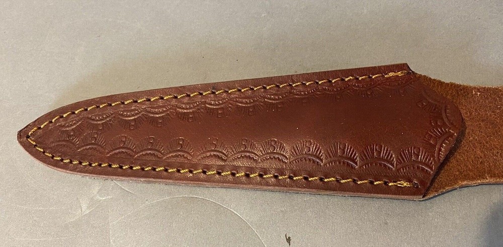 CUSTOM DOUBLE EDGED DAGGER KNIFE LEATHER SHEATH PATRIOTIC HANDLE