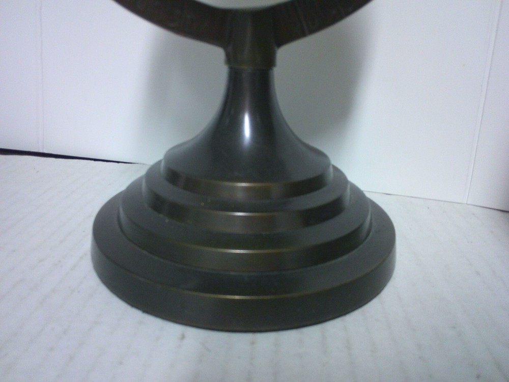 4.5" Diameter World Globe Tan w/ Brown Metal Base