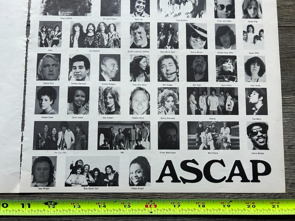 KISS Ad Advert ASCAP 1976 Top Song Hits Beth Destroyer Vintage Kiss Aucoin