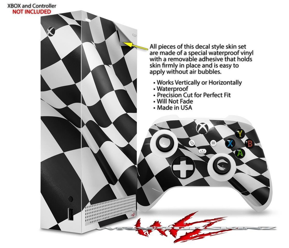 Skins XBOX Series S Console Controller Checkered Racing Flag