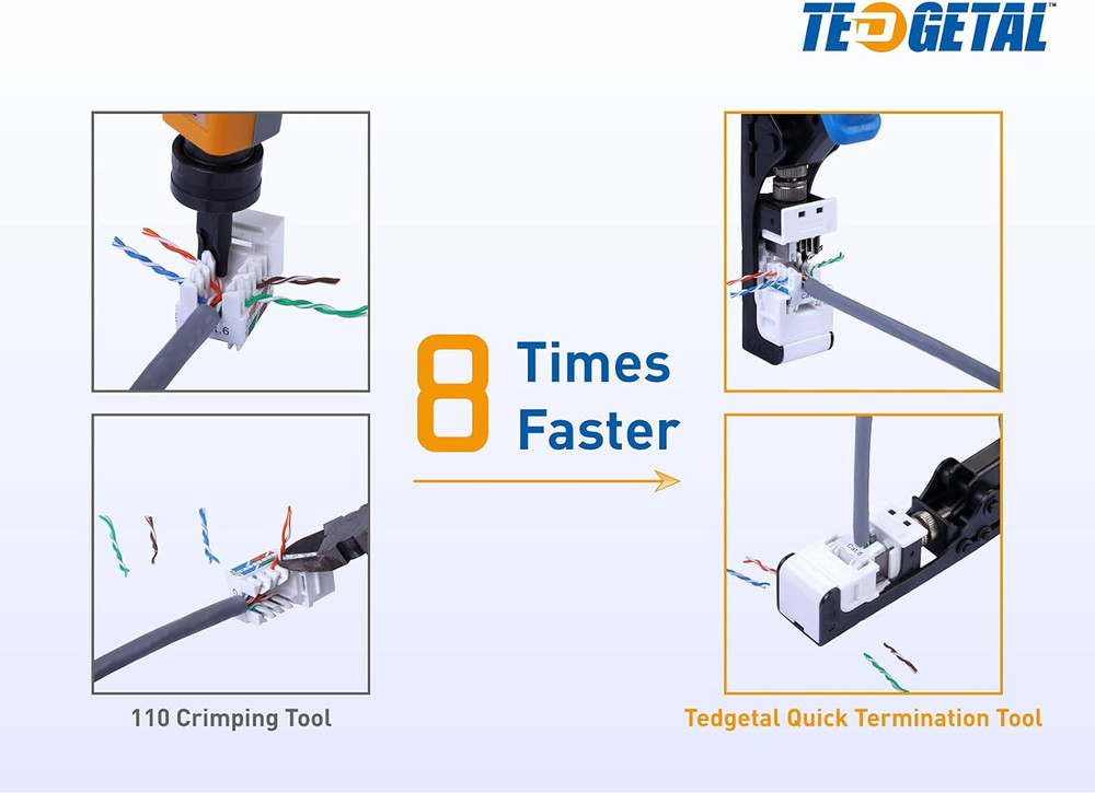 Termination Tool 45 Degree RJ45 Keystone Jack Speed Crimping Tool for Cat5E Cat6