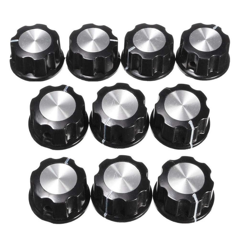 Rotary Potentiometer Knobs 10PCS/kit Accessories Black For For 6mm Shaft