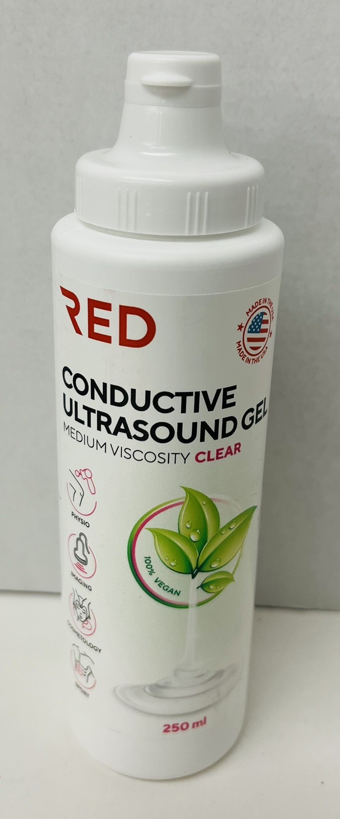 RED Conductive Ultrasonic GEL Baby Doppler Cavitation 250ml EXP 3/28 U23C