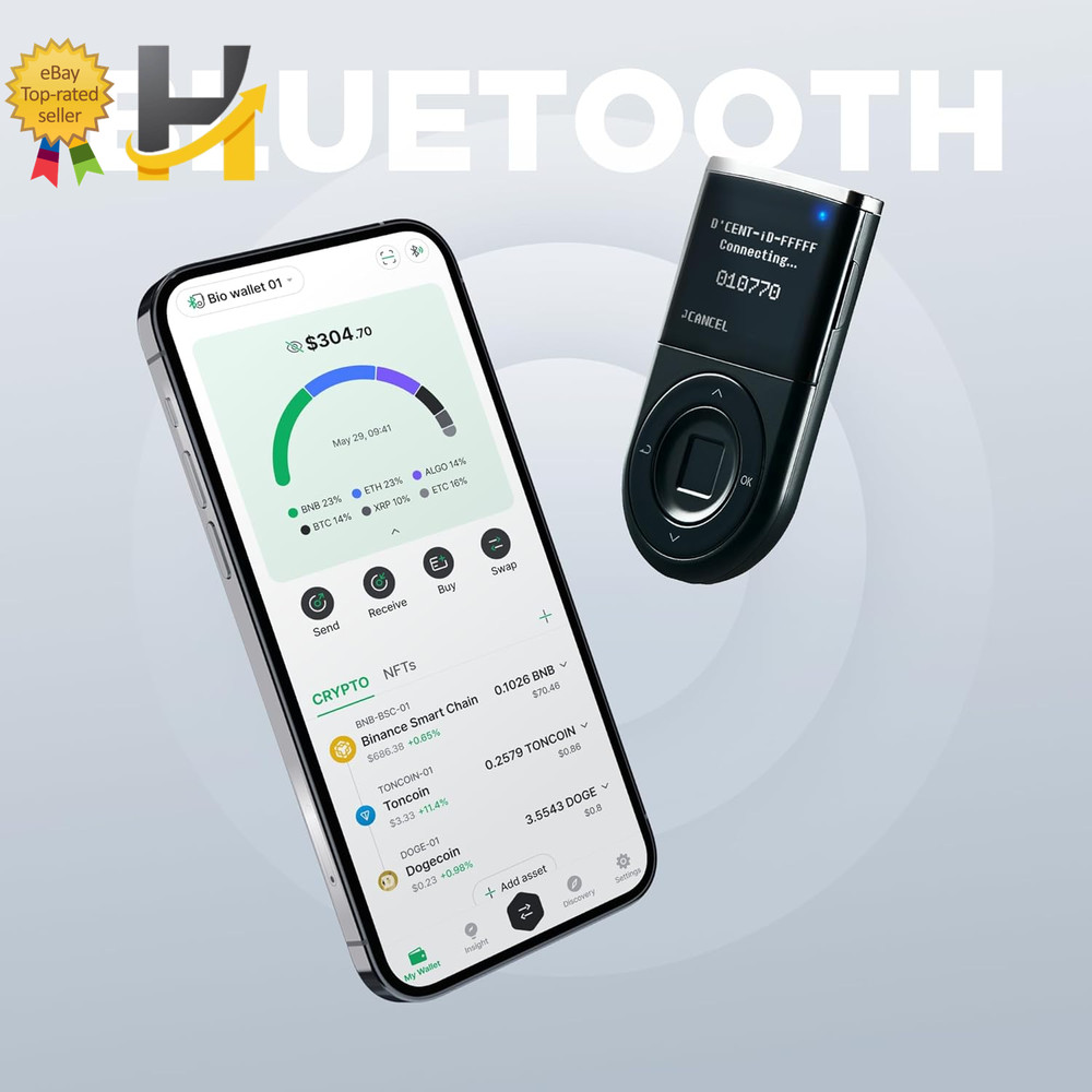 DCENT Biometric Cold Wallet – Your Keys Your Cryptos – Fingerprint