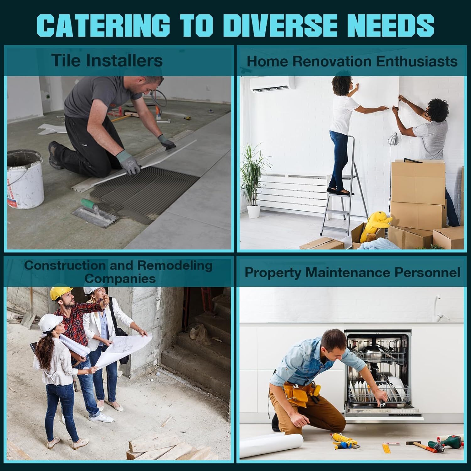 Tile Installation Tool Vibration Machine Single Tile Suction Cup Max 60KG /120LB