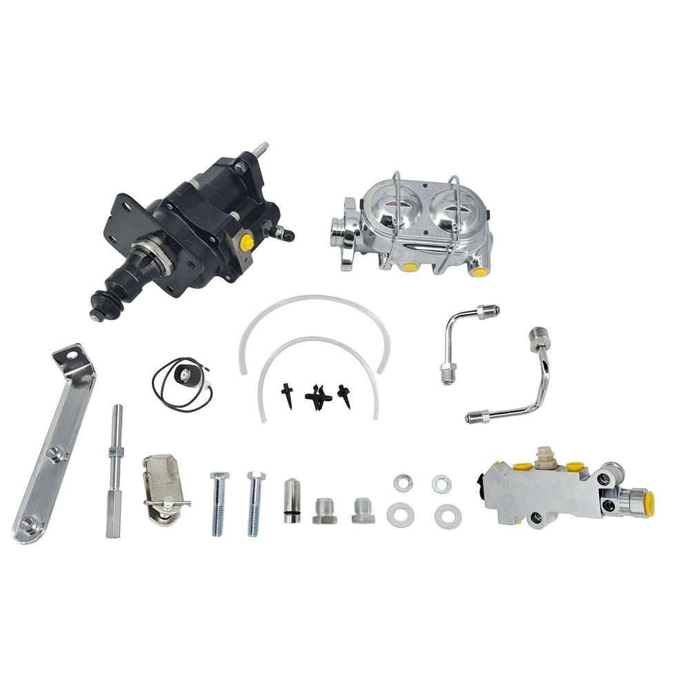 Power Brake Booster Hydrobooster Chrome Master Kit Universal Hydraulic Disc/Disc