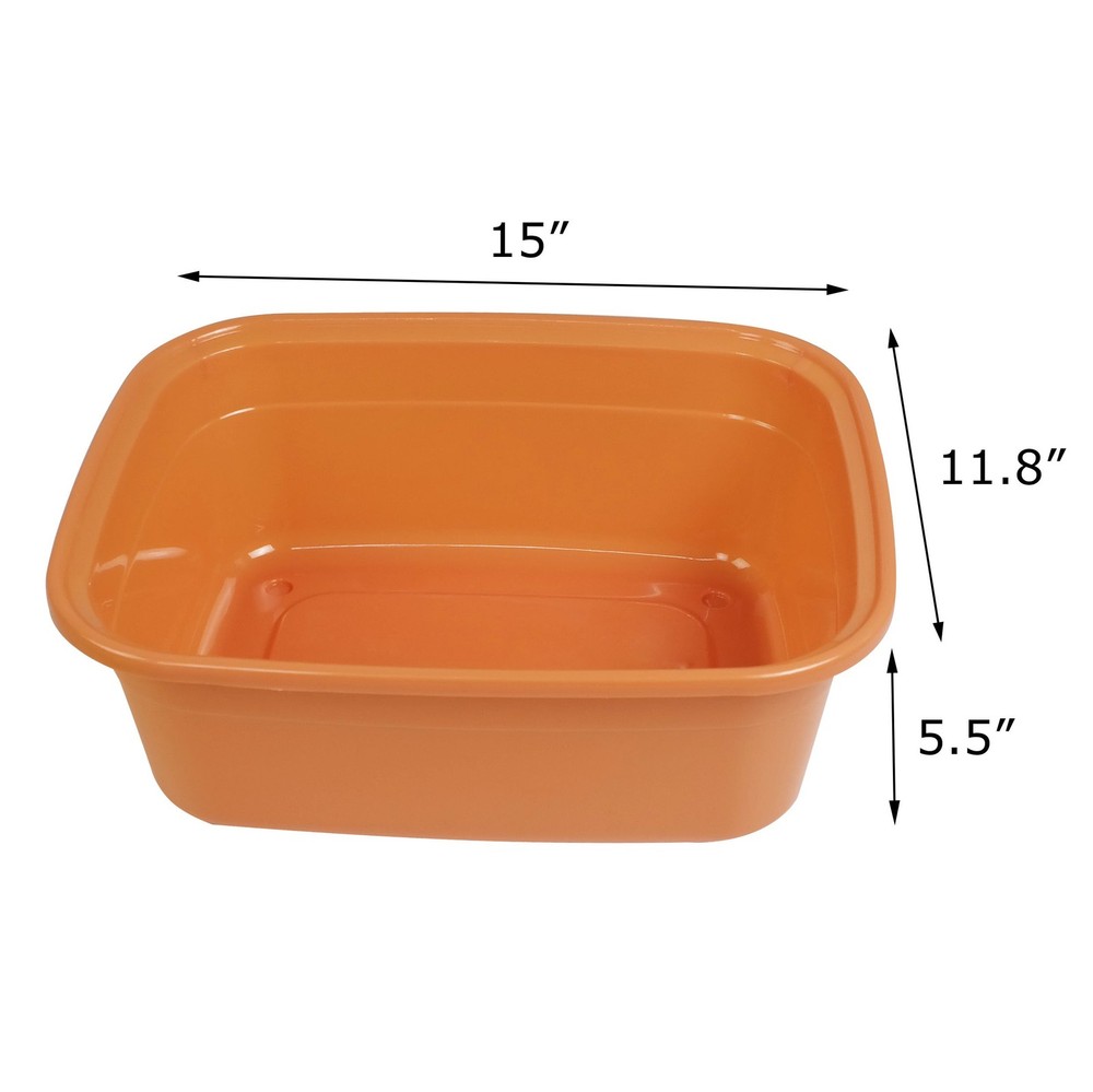 Nicesh 14 Quart Plastic NonSlip Dish Basin Pan, 3Pack