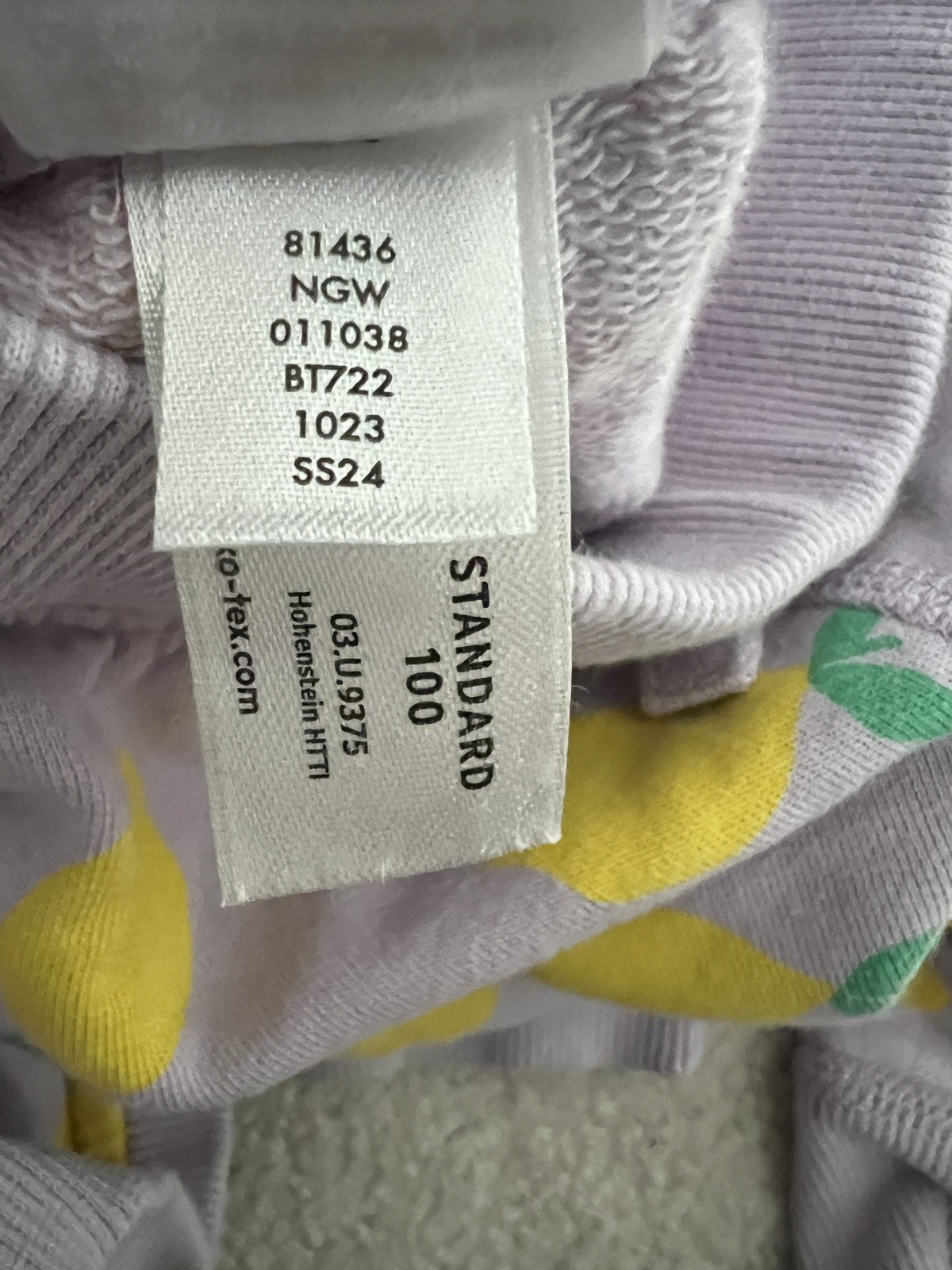 Hanna Andersson matching Purple Lemon Sweater & Pants Set. Size 6-12 mos, 70 cm