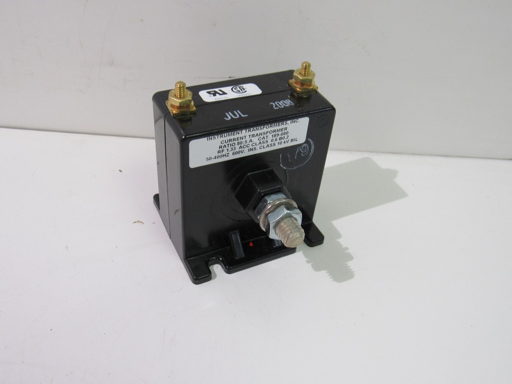INSTRUMENT TRANSFORMERS INC 189-080 CURRENT TRANSFORMER RATION 80:5A 600V *NNB*