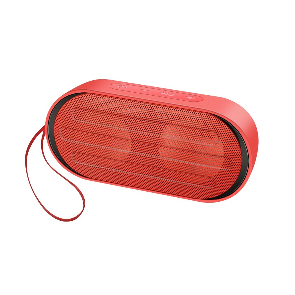 BLUETOOTH WIRELESS PORTABLE WATERPROOF DUAL SPEAKER RED