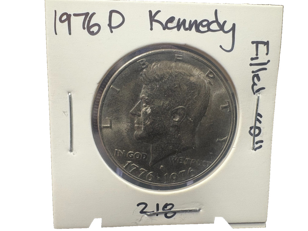 1976D - Kennedy Half Dollar Error - Filled "D" Mint Mark - #218