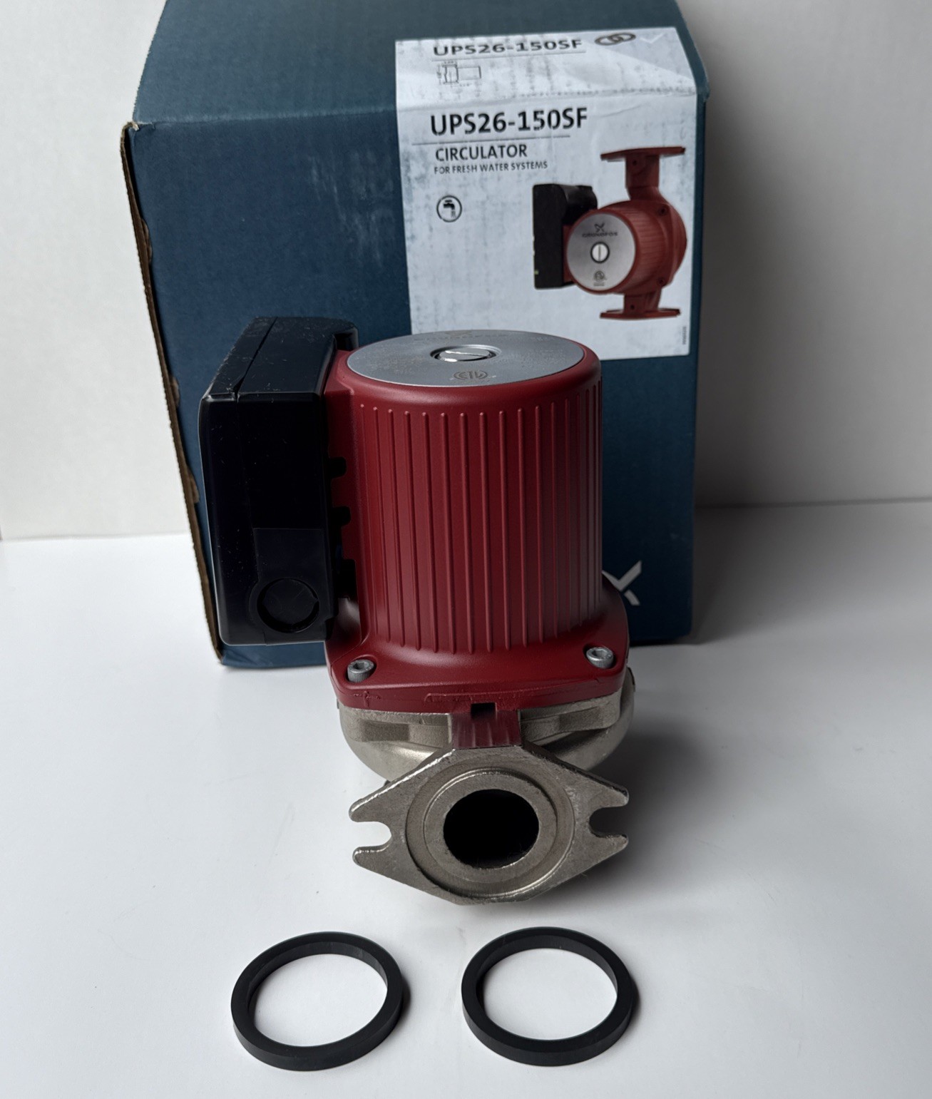 New GRUNDFOS, 95906632, UPS26-150SF, 3-Speed, Stainless Steel, Circulator Pump