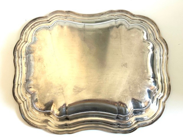 Gorham Heritage SIlverplate Fluted Rectangle Covered Serving Dish Tray Plate