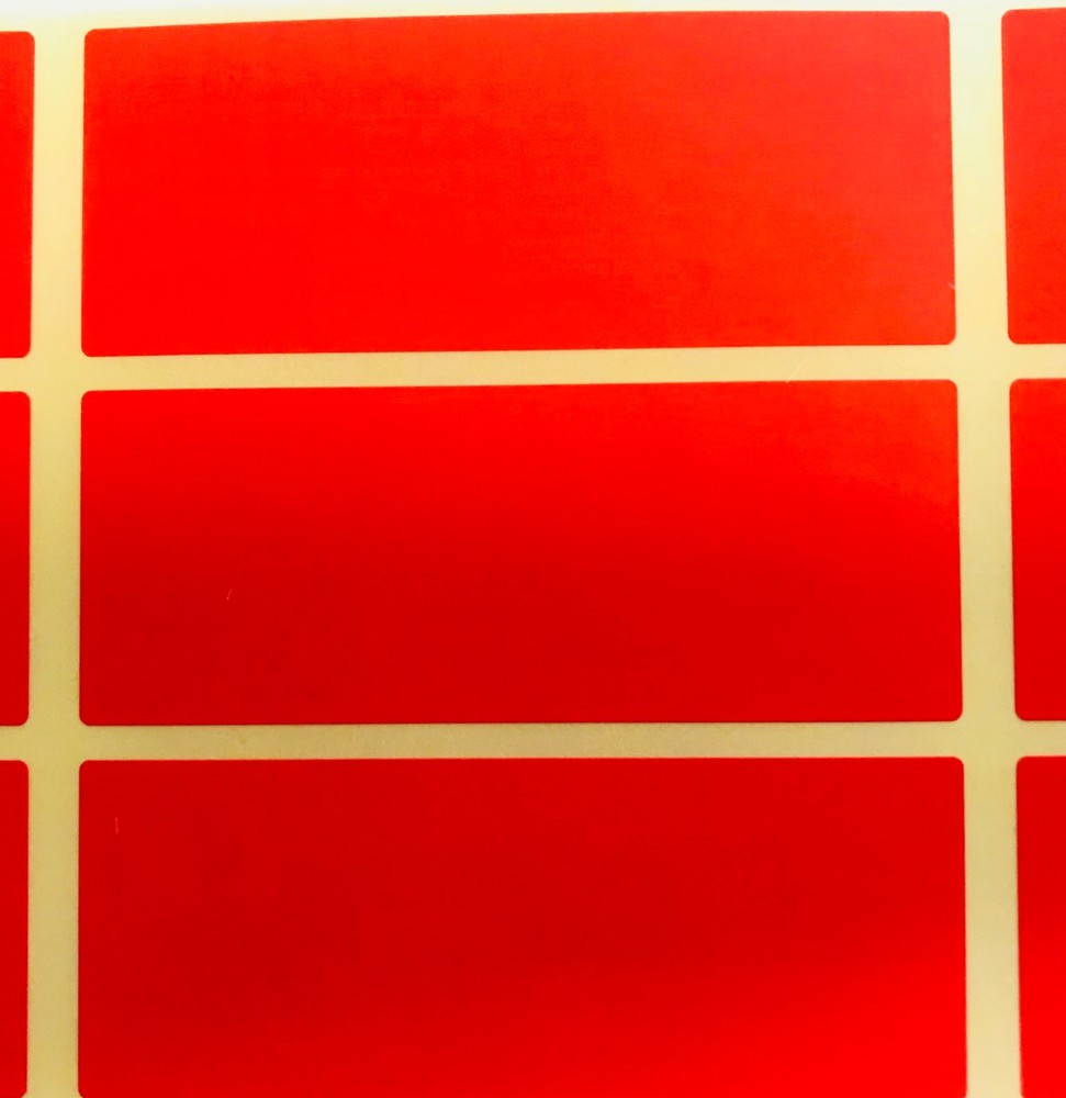 Large Red 30 x 78mm Colour Code Rectangles - Filing / Labelling Stickers Sticky