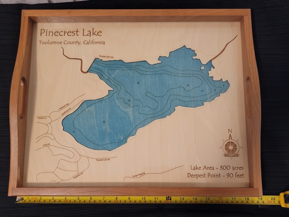 Pinecrest Lake Cherry Wood Serving Tray