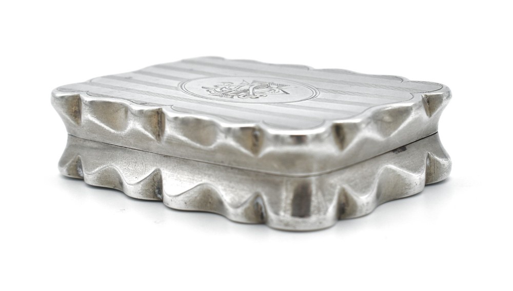 Antique Solid Silver Snuff Box 1911 Shaped William Aitken