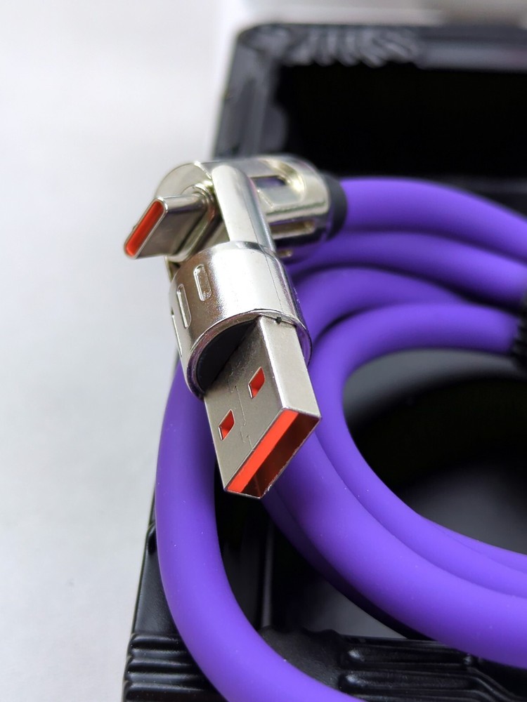 240W FAST CHARGING DATA CABLE, USB-C + USB-A / USB-C + APPLE, 4 FT