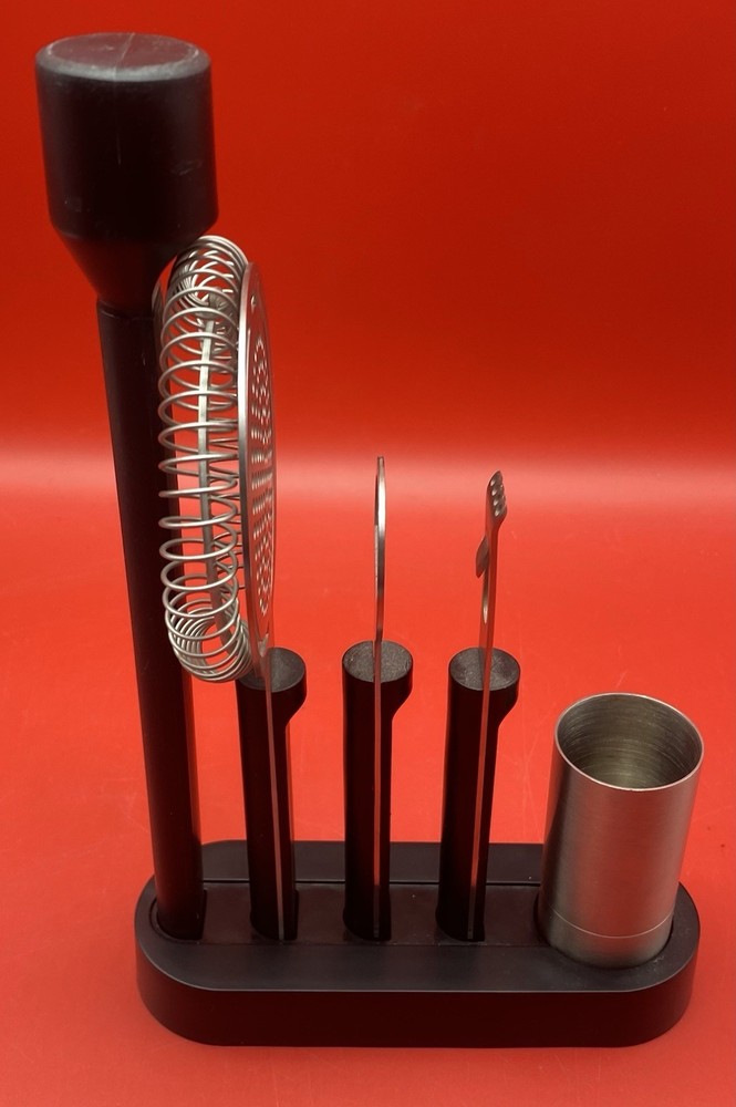 Rabbit Essential Bar Tool Set 6 Pc with Caddy Black
