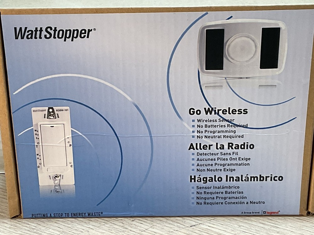 Wattstopper EOKT-101-W Wireless RF Occupancy Sensor Kit White RF switch/GAR160