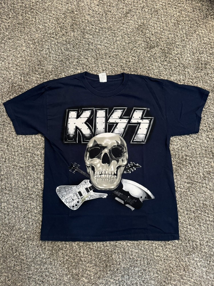 KISS - L BLUE T-Shirt - Concert bought - The Tour 2012 - Gene Simmons / Paul