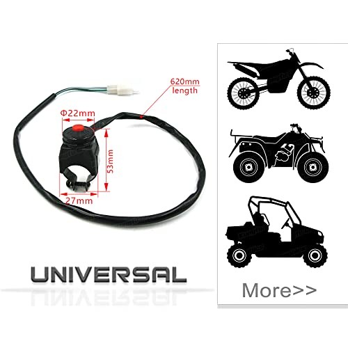 Handlebar Engine Kill Switch Universal Motorcycle ATV UTV Button Red