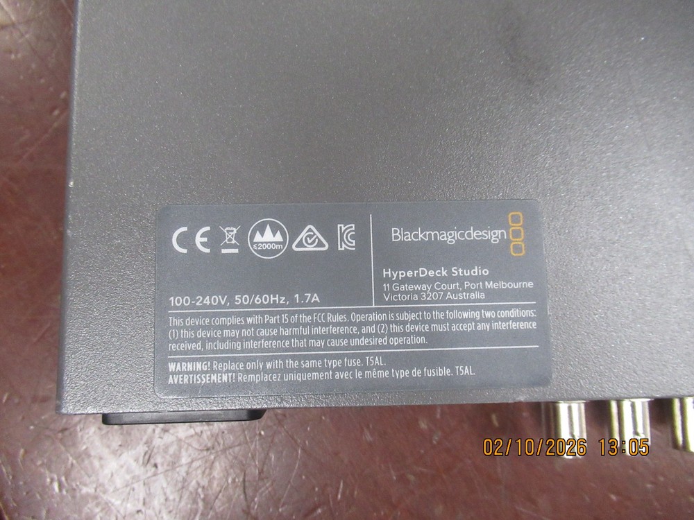 Blackmagic Design HyperDeck Studio 2 HD SSD Recorder via SDI or HDMI