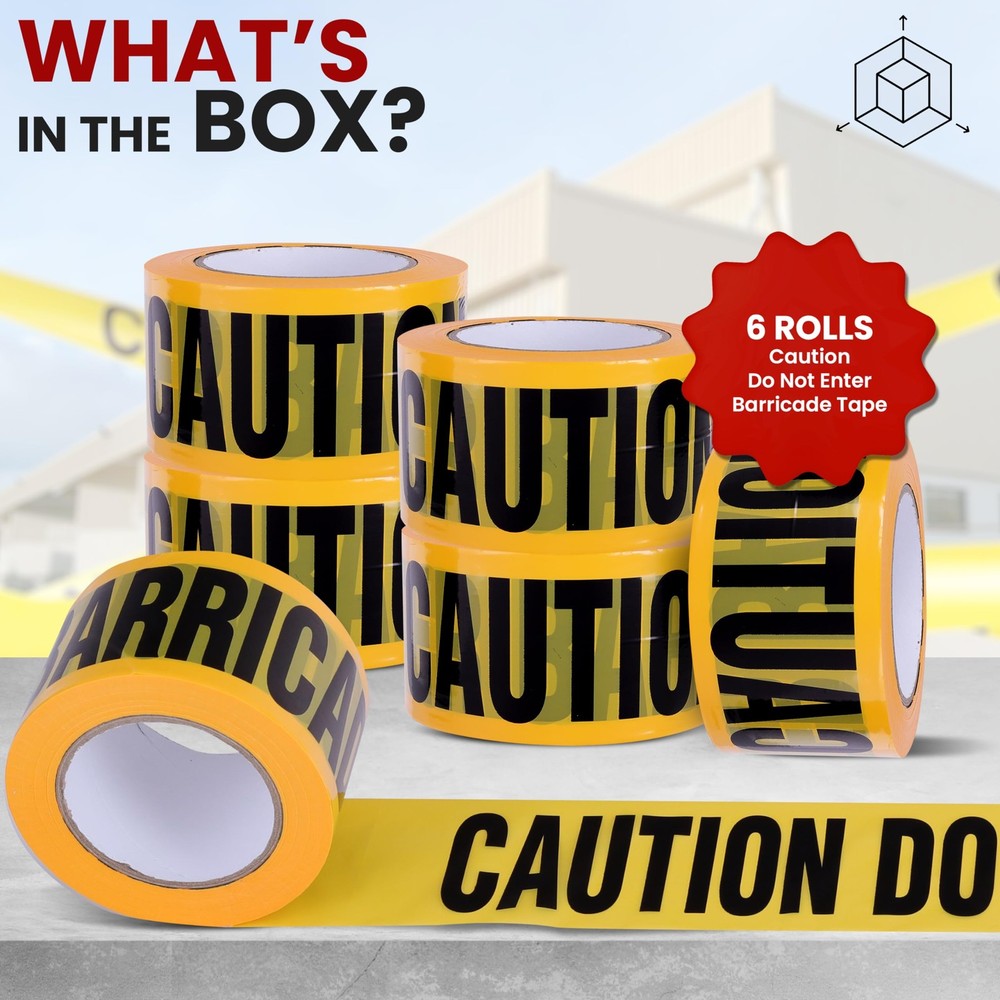 Pyle 6 Pieces Yellow Caution Do Not Enter Tape Set