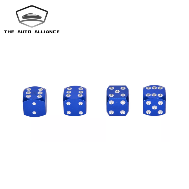 4PCS Metal Dice Wheel Valve Stem Tire Cap Trims For Car Bike Truck Dust Cover