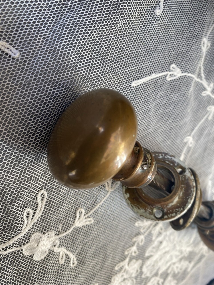 Antique Vintage Brass Door Handle/Knobs AS IS