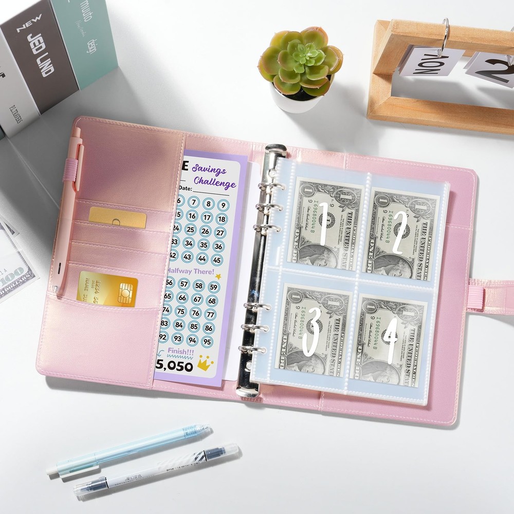 100 Envelopes Money Saving Challenge Binder A5 Book Save $5050 Tracker