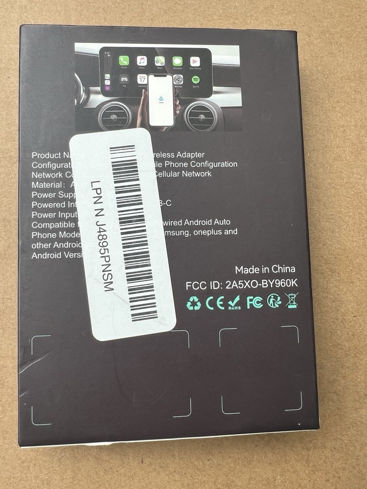 Wireless Android Auto Adapter BY960H-OPEN BOX-i