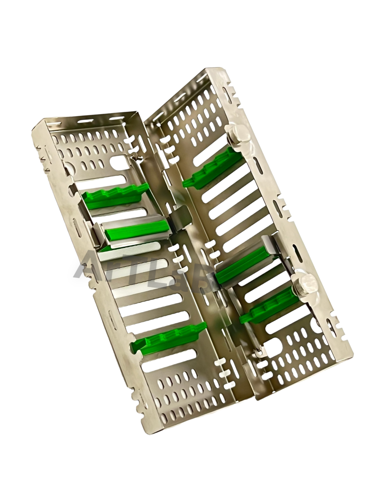 GERMAN Double Decker Dental Surgical Sterilization Autoclave Cassette 8 tools