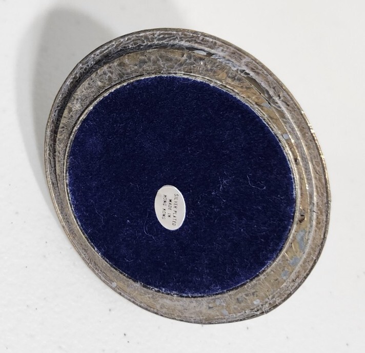 Vintage Silver Plate Cat Ring Holder Trinket Dish