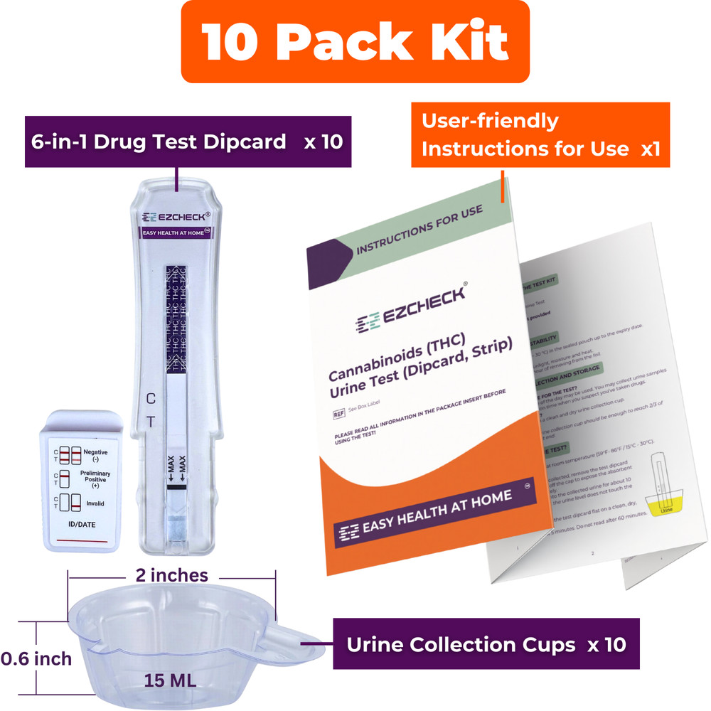 EZCHECK® THC Dip Card – Highly Sensitive Marijuana Test DipCard