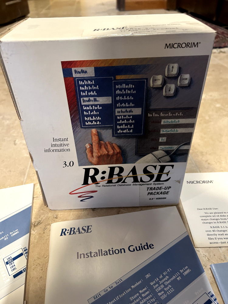 R Base Database Management Software Vintage software 3.0