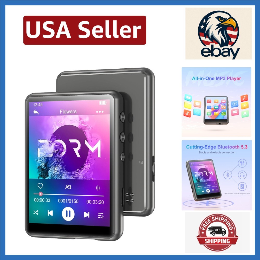 High-Quality 64GB Bluetooth MP3 Player with Touch Screen & Speaker - Gray
