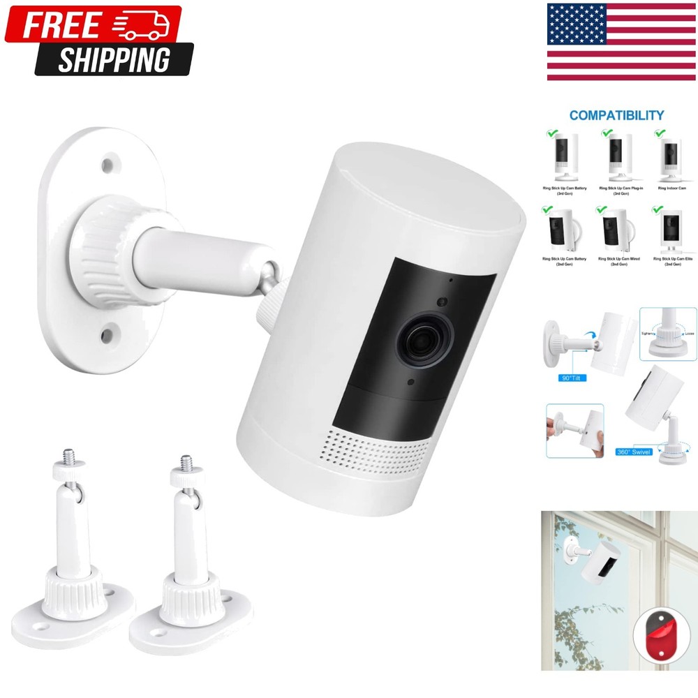 2Pack Ring Camera Wall Mount for Ring Stick up Cam & Ring Outdoor Cam Plus, 360