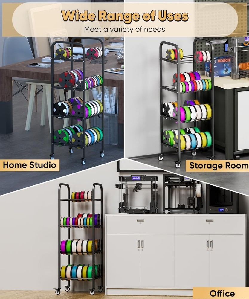 4 Tier 3D Printer Filament Storage Rack Spool Holder Organizer Stand