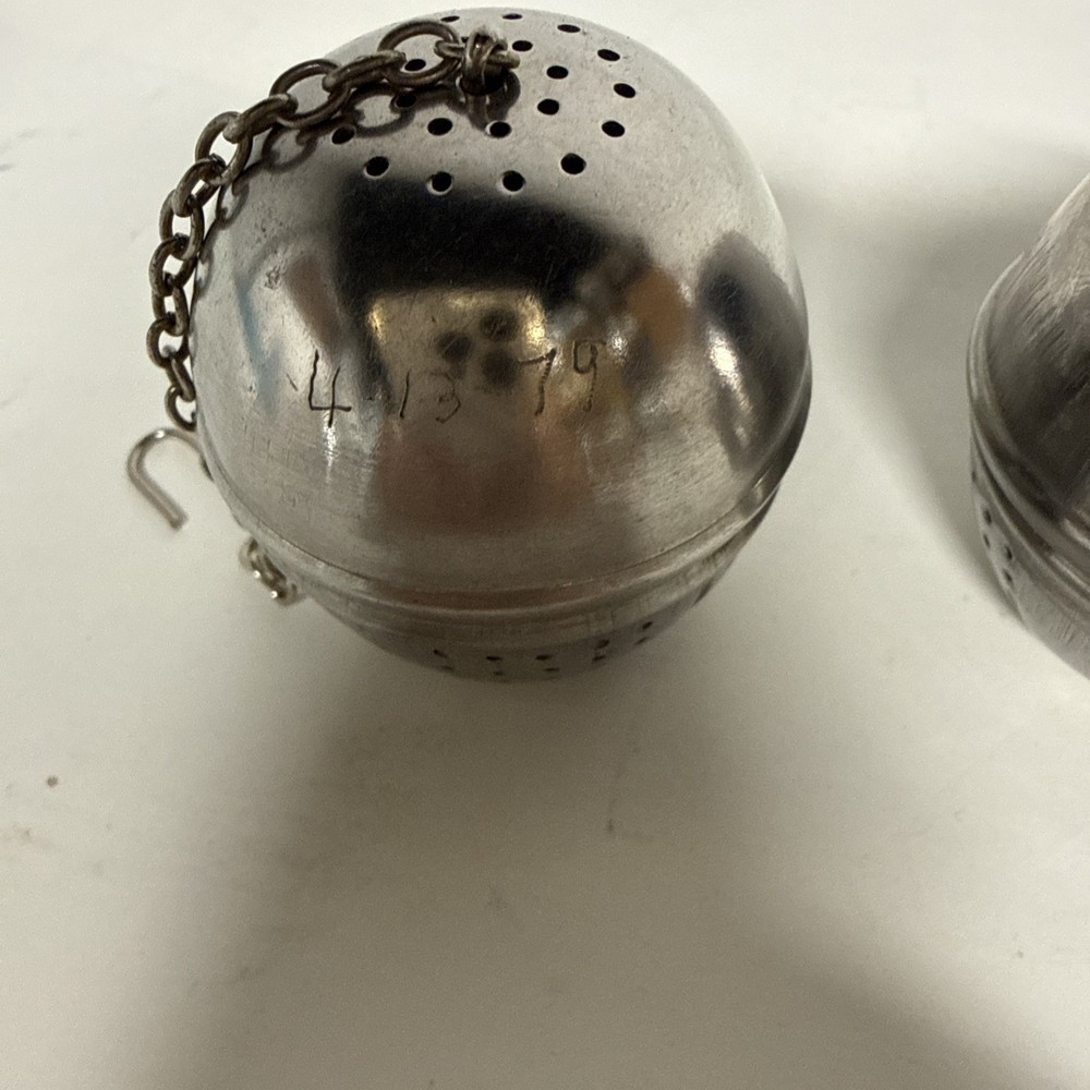 Silver Tea Diffusers Pair Stainless Steel
