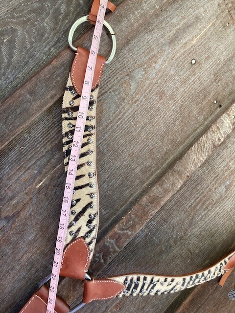 Leather Western Breast Collar Zebra Pattern