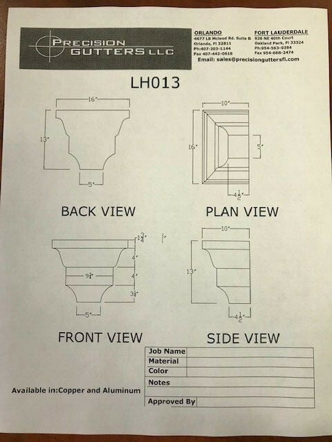 Aluminum Leaderhead/collector box
